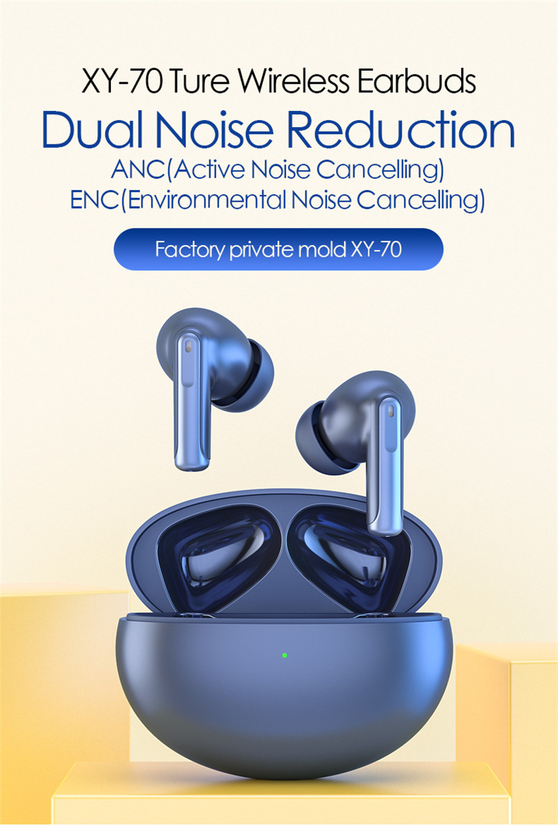 F-XY-70 tws5.0 водоотпорни безжични спортски ушни слушалки ANC безжични слушалки за игри за намалување на активна бучава (1)