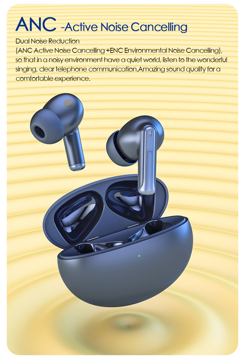 Vodoodporne brezžične športne ušesne slušalke F-XY-70 tws5.0 ANC brezžične igralne slušalke z aktivnim zmanjševanjem šuma (4)