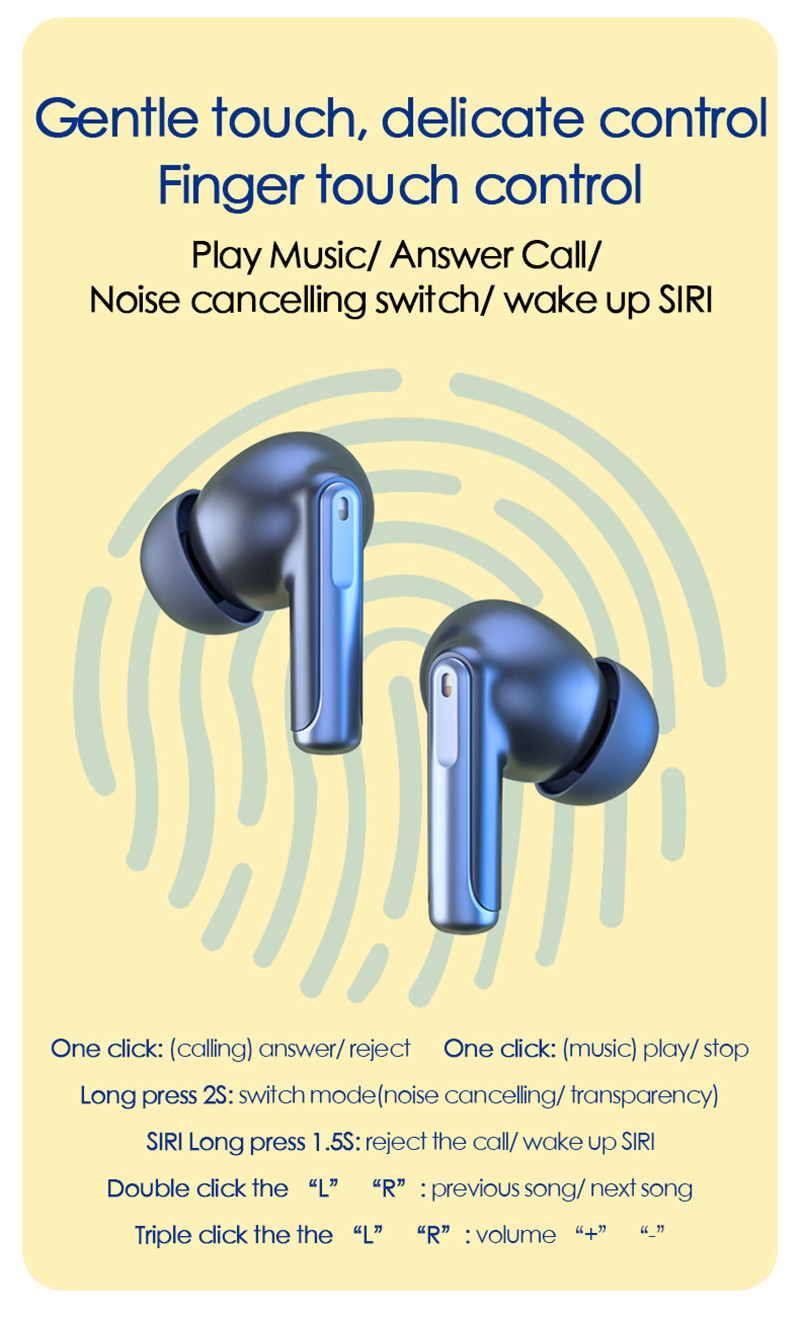 Vodoodporne brezžične športne ušesne slušalke F-XY-70 tws5.0 ANC brezžične igralne slušalke z aktivnim zmanjševanjem šuma (8)